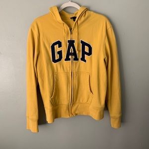Yellow Gap Zip Up Hoodie